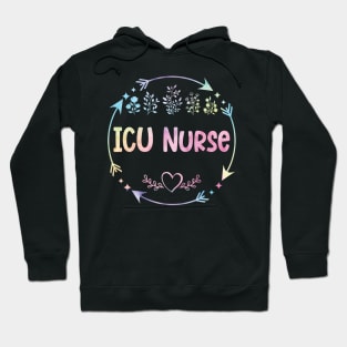 ICU Nurse cute floral watercolor Hoodie